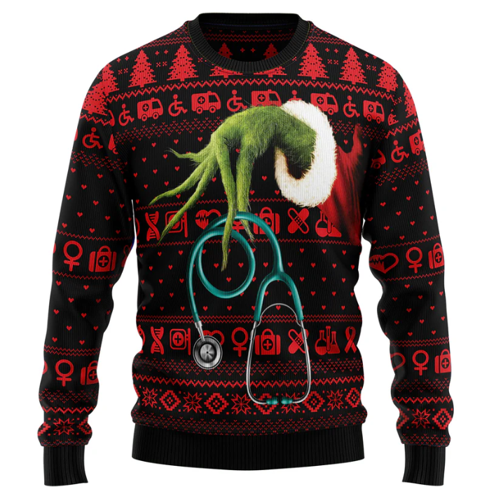 Christmas Nurse Ugly Christmas Sweater, Nurse Christmas Gift, Cute Nurse Sweater