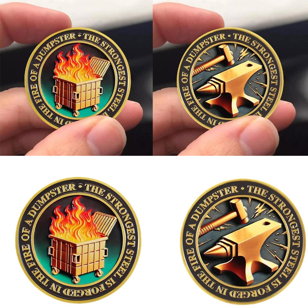 Dumpster Fire Challenge Coin Hilarious Thank You Gifts For Going Away Colleagues