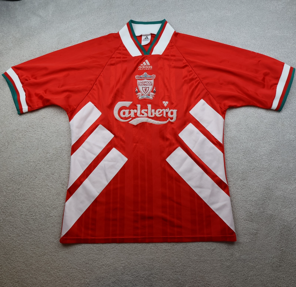 Vintage Liverpool Shirt Medium Red Home Kit 1993 1994 1995 Adidas 40 42 Jersey