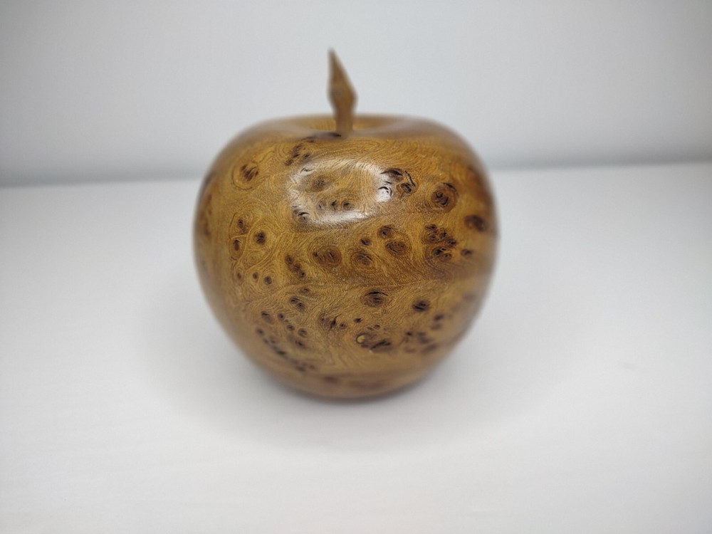 Unique rustic large Hand turned wooden apple Fall Decor Paperweight Handmade