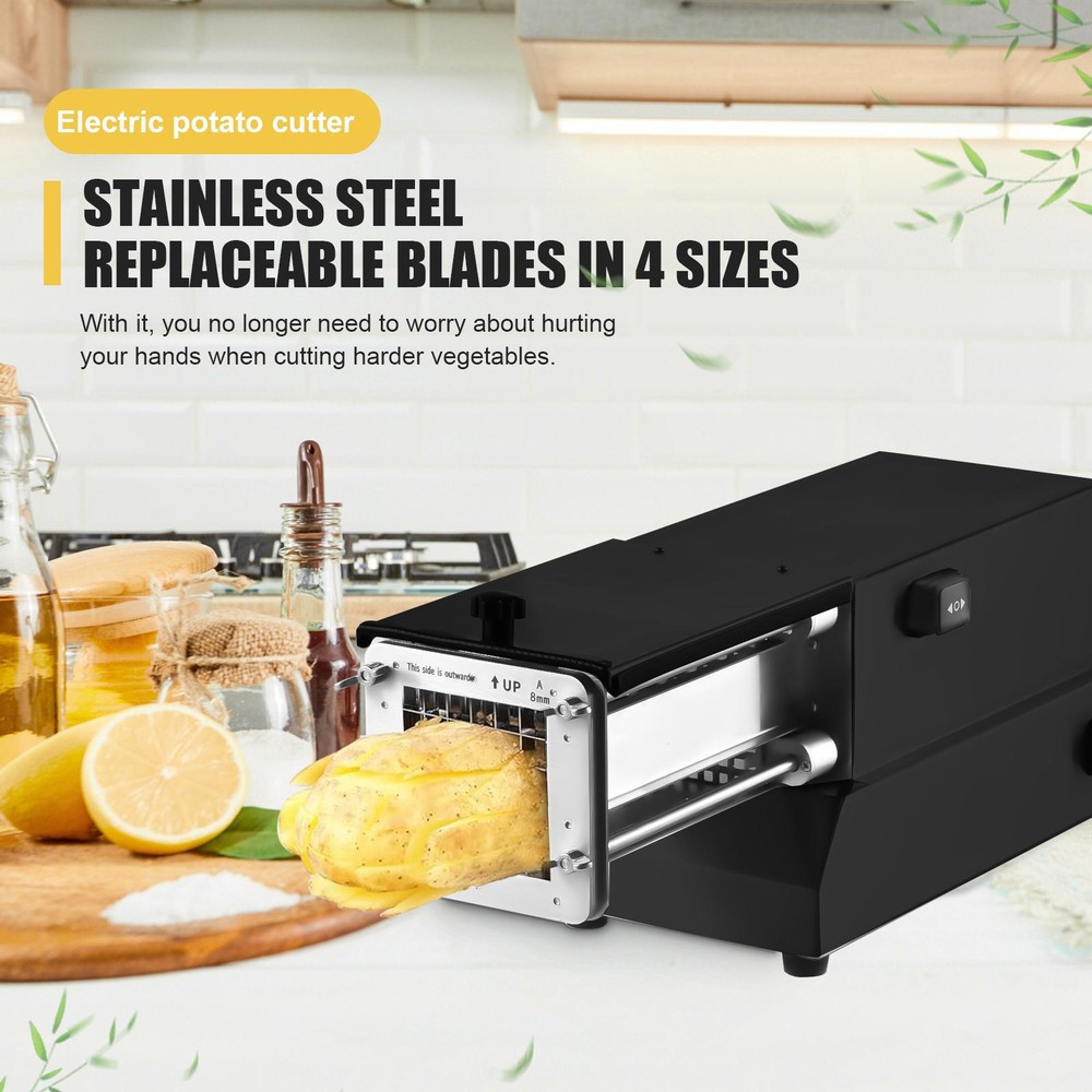 Cortador automático de verduras eléctrico picador de patatas fritas cortador de patatas con 4 cuchillas