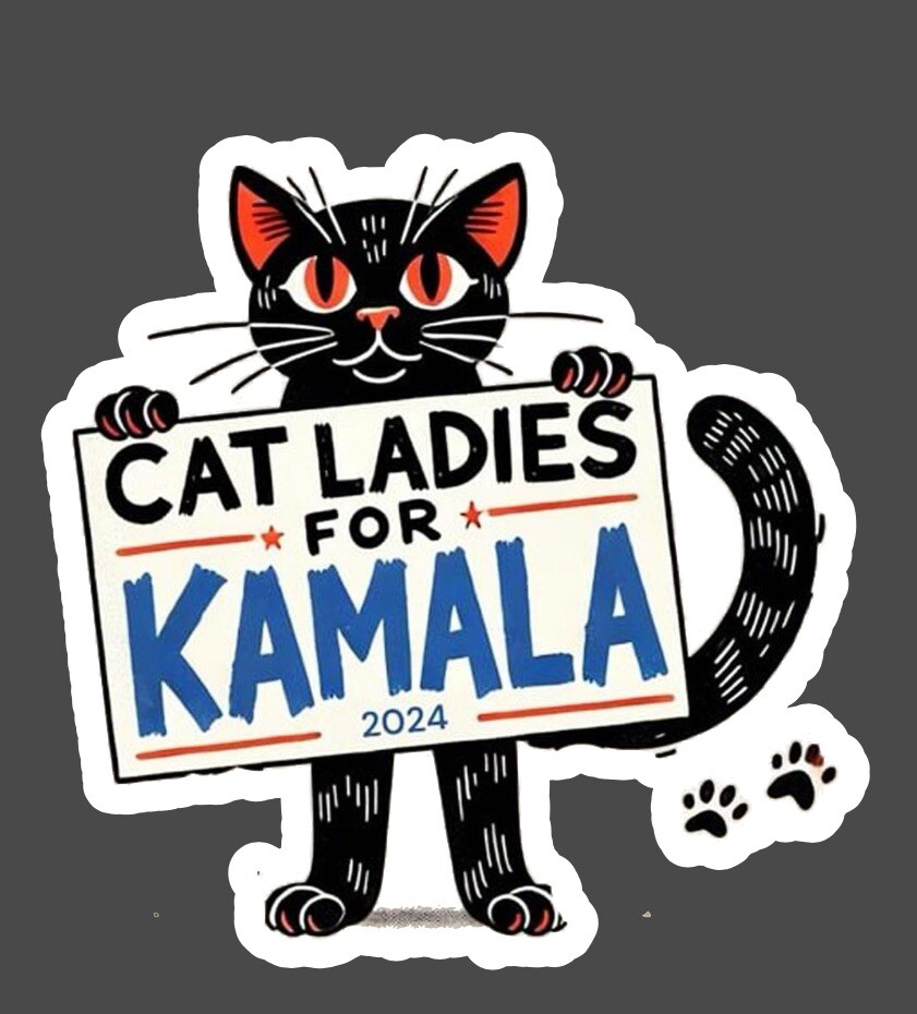 Sticker - Cat Ladies For Kamala 2024 Presidential Debate