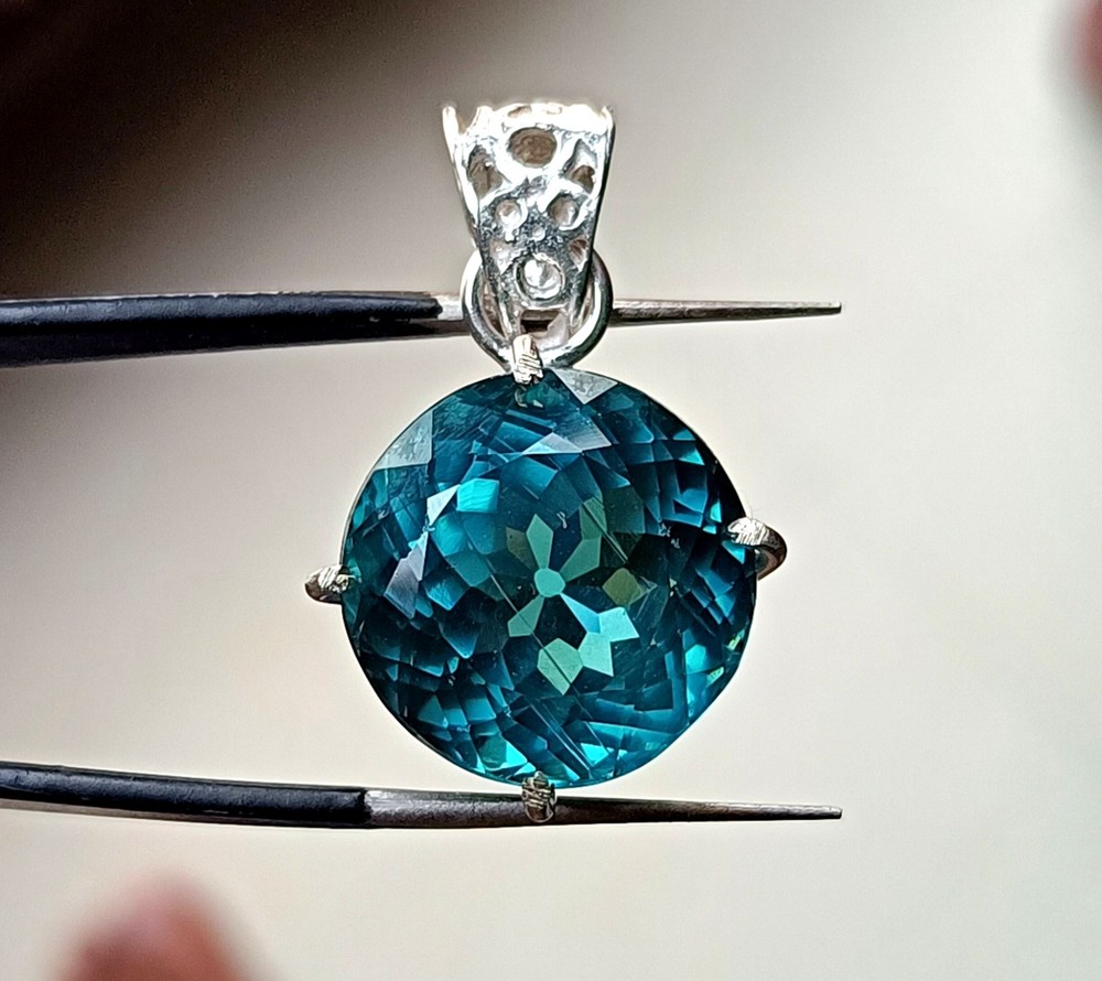 Certified 33.75 Ct Natural Paraiba Tourmaline Loose Gemstone Pendant 925 Silver