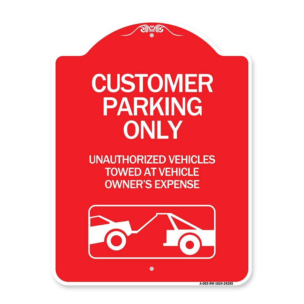 Designer Series Sign - Customer Parking Only, Unauthorized Vehicles Towed at ...-image
