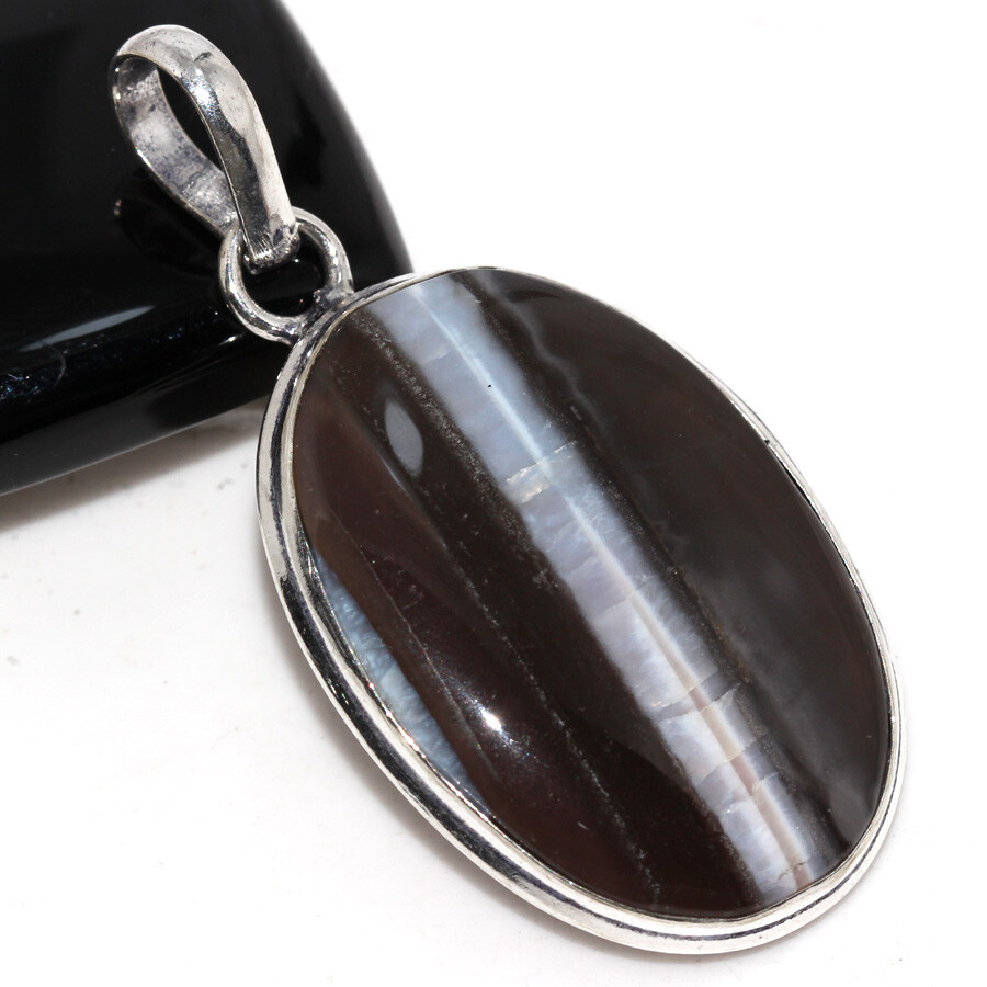 Owhyee Blue Opal 925 Silver Plated Pendant 2