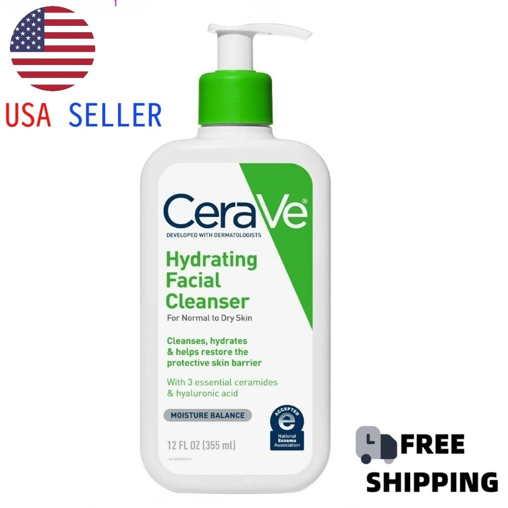 CeraVe Hydrating Facial Cleanser for Normal to Dry Skin 12 oz