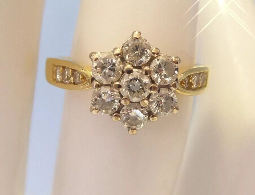 2.50Ct Lab-Grown Round Diamond Flower Wedding Ring in 14k Gold