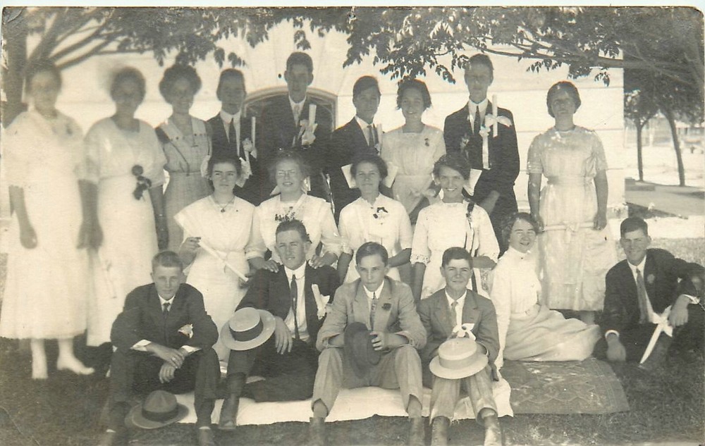 1912 Coalinga California High School class group photo Postcard RPPC 25-859