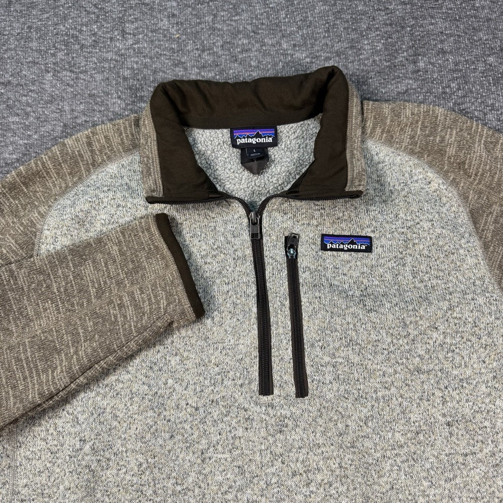 Patagonia Better Sweater Mens Large Brown Two-Tone Fleece 1/4 Zip Jacket for Outdoor Adventures