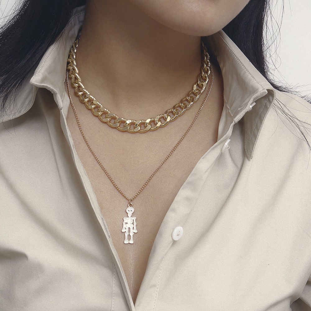 Blue Eye Statement Necklace for Women - Bold Cross-Border Jewelry-image