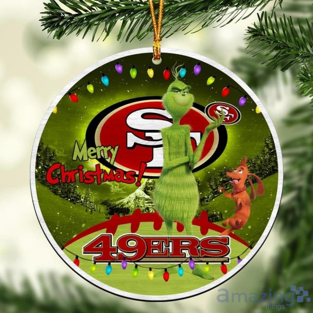 Custom Grinch SF 49ers Christmas Ornament - Personalized Football Team Gift
