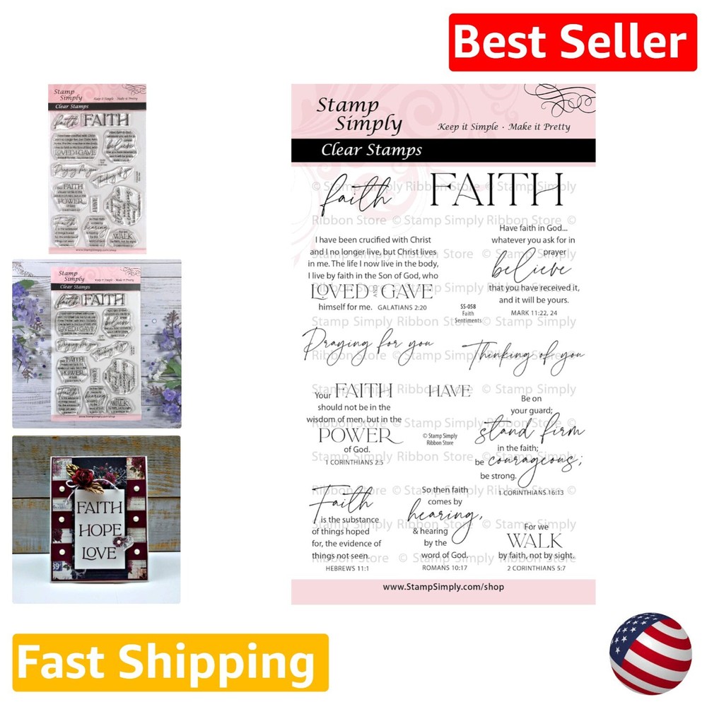 Inspirational Faith Stamp Set - 4x6 Inch Sheets for Crafting Love and Support