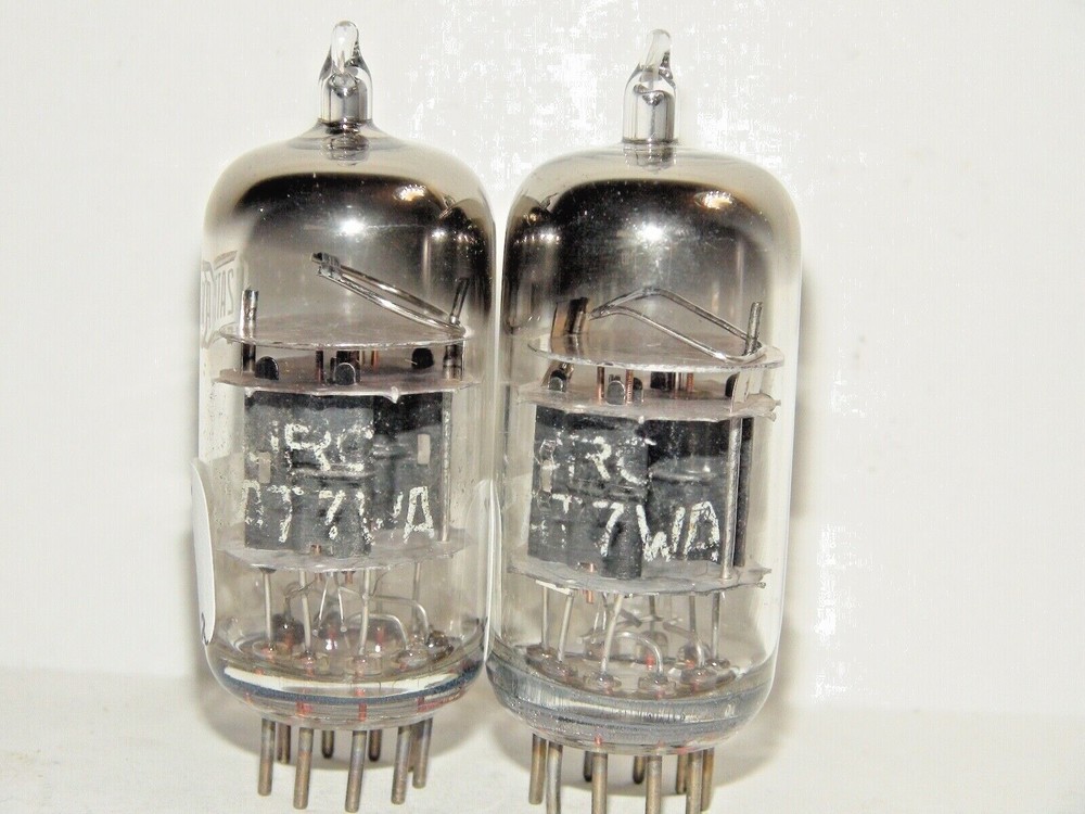 Vintage Matched Pair JRC Rca 12AT7WA  ECC81 Vacuum Tubes 3MIca Bogey++ Very Nice
