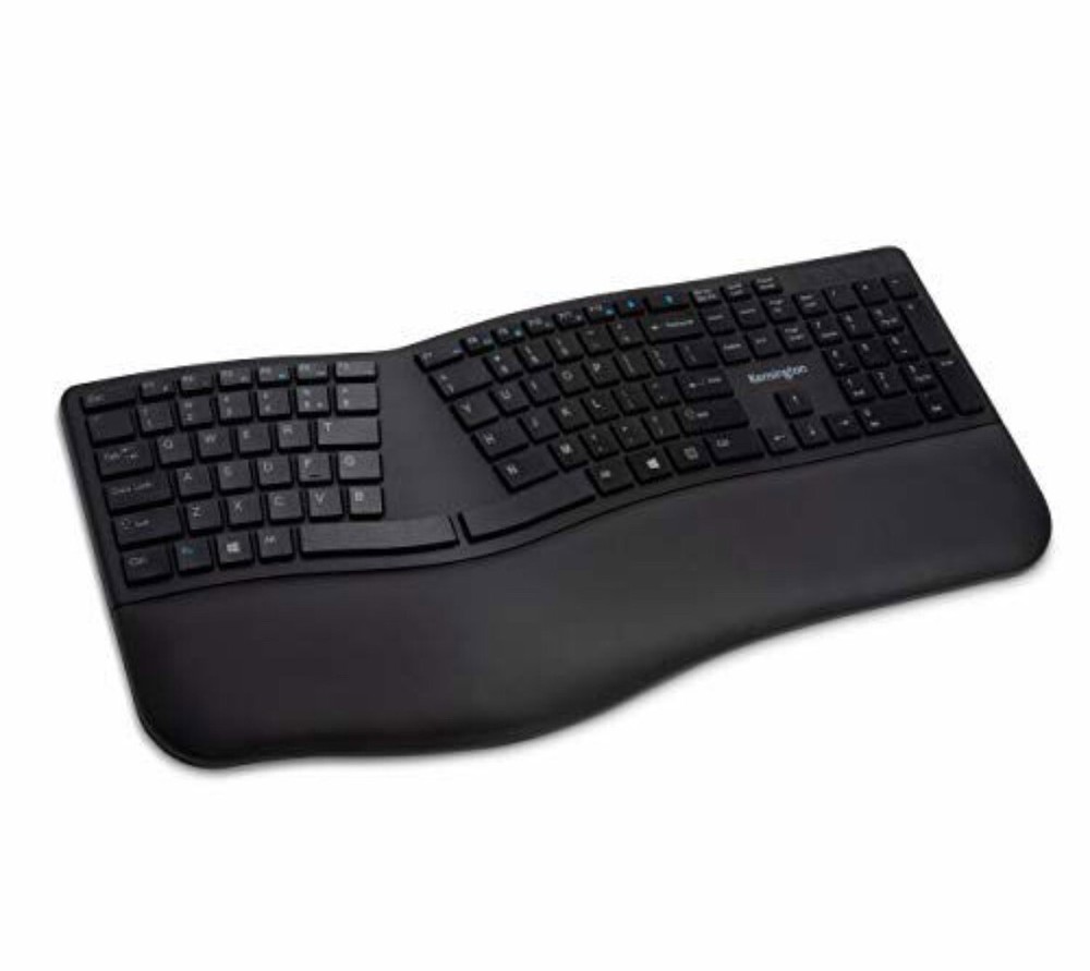Kensington Pro Fit Ergo Wireless Keyboard K75401US Black - Comfortable Ergonomic Design