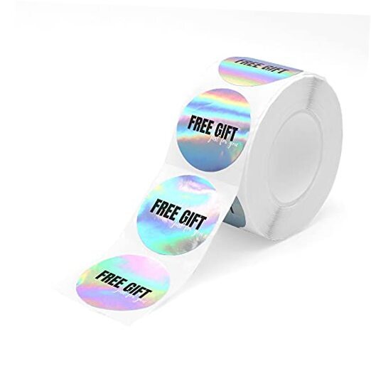 Customer Appreciation Sticker Roll | Holographic Stickers for Small Business-image