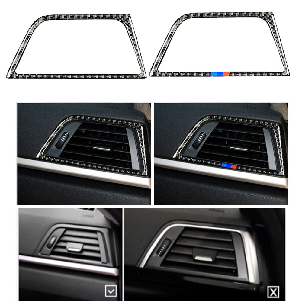 Real Carbon Fiber Dashboard Side Air Outlet Vent Cover Trim For BMW F30 F34 3 GT