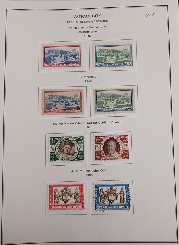 VATICAN - 1945 - 60 - LOT OF STAMPS ON ALBUM PAGE  -  MH