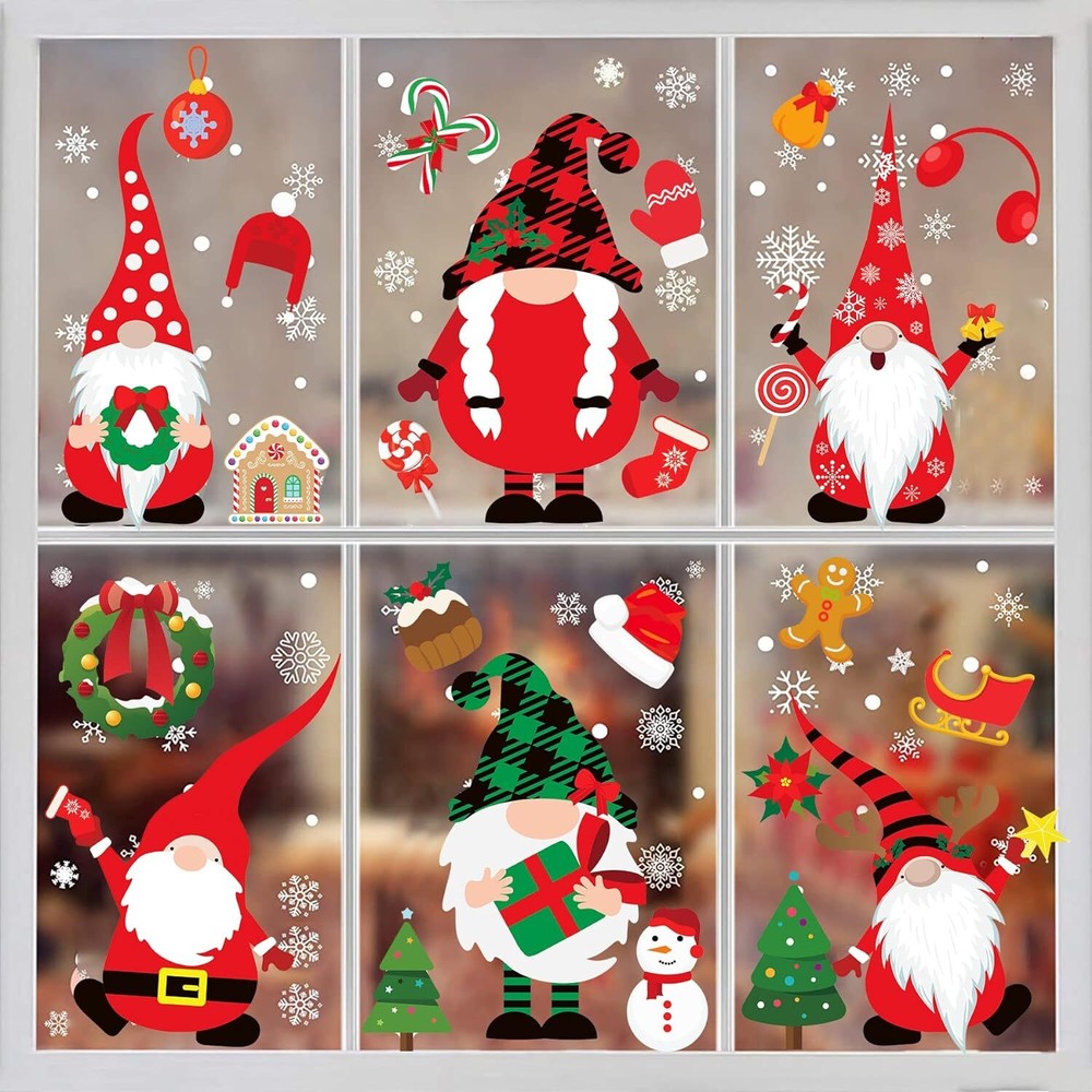 Funnlot Christmas Window Clings 316PCS Red