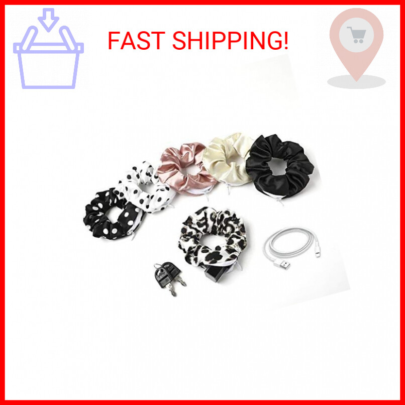 Soft Silk Satin Pocket Scrunchies with Zipper Stash Hair Ties LLCQ-010