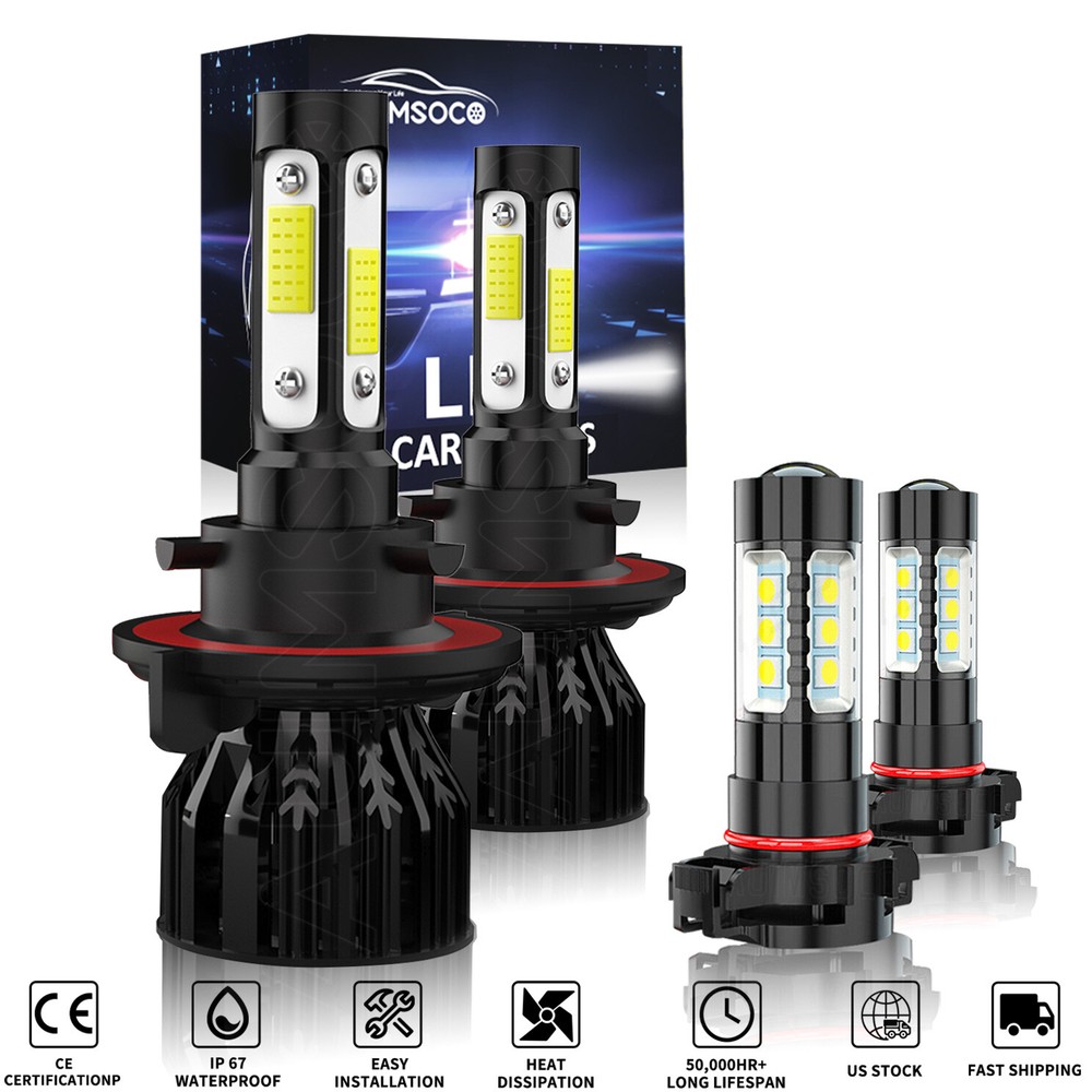 For Ford Escape 2008-2012 -4x LED Headlight High Low Beam + Fog Light Bulbs Kit