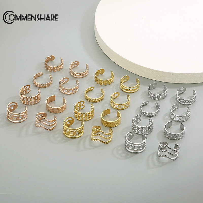 European and American titanium steel ring female ring opening can be adjusted