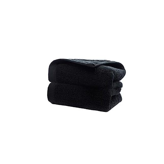 700GSM Ultra-Plush 2-Piece Black Cotton Hand Towels  