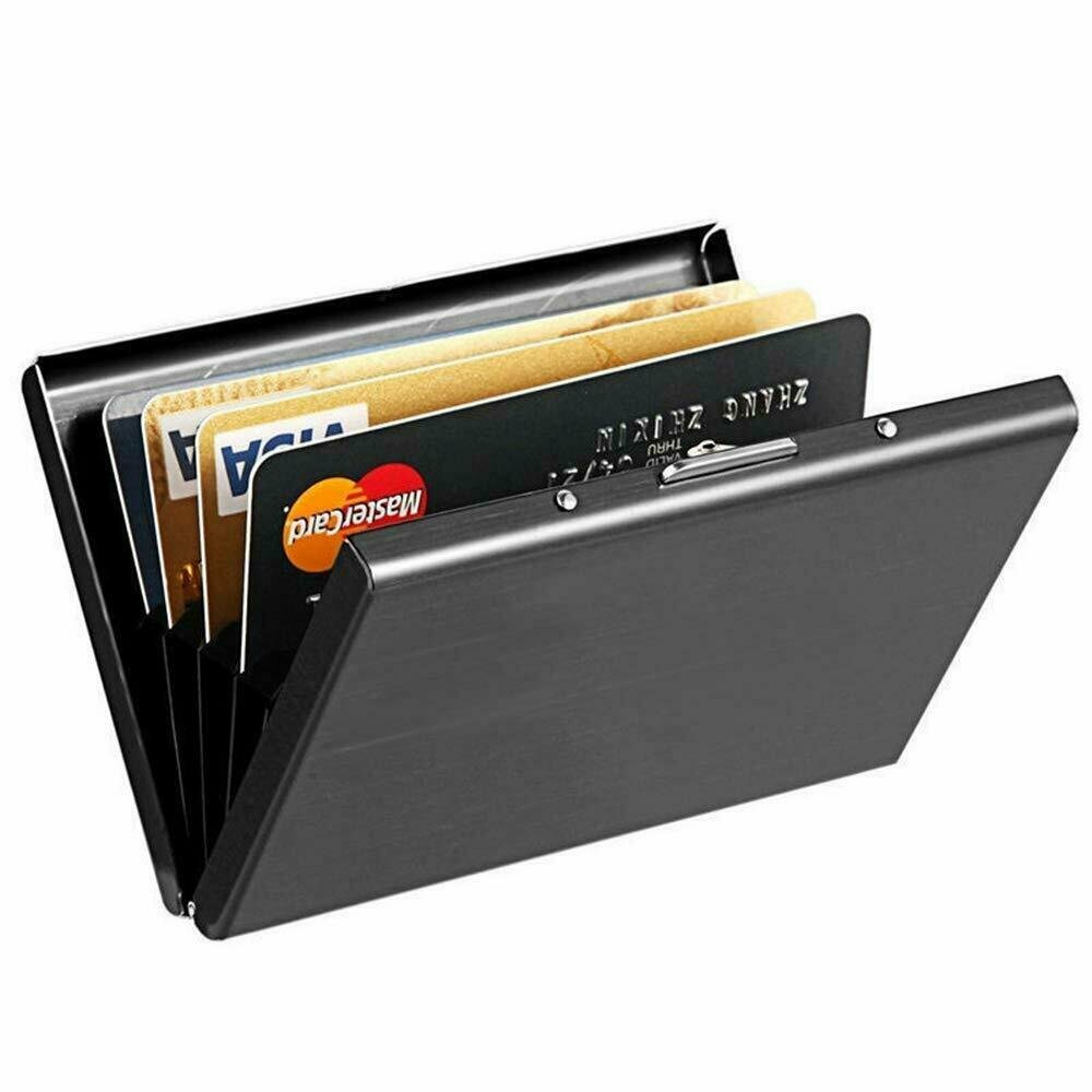 Credit Card ID Holder Slim Money Travel Wallet Men Stainless Steel RFID Blocking-image