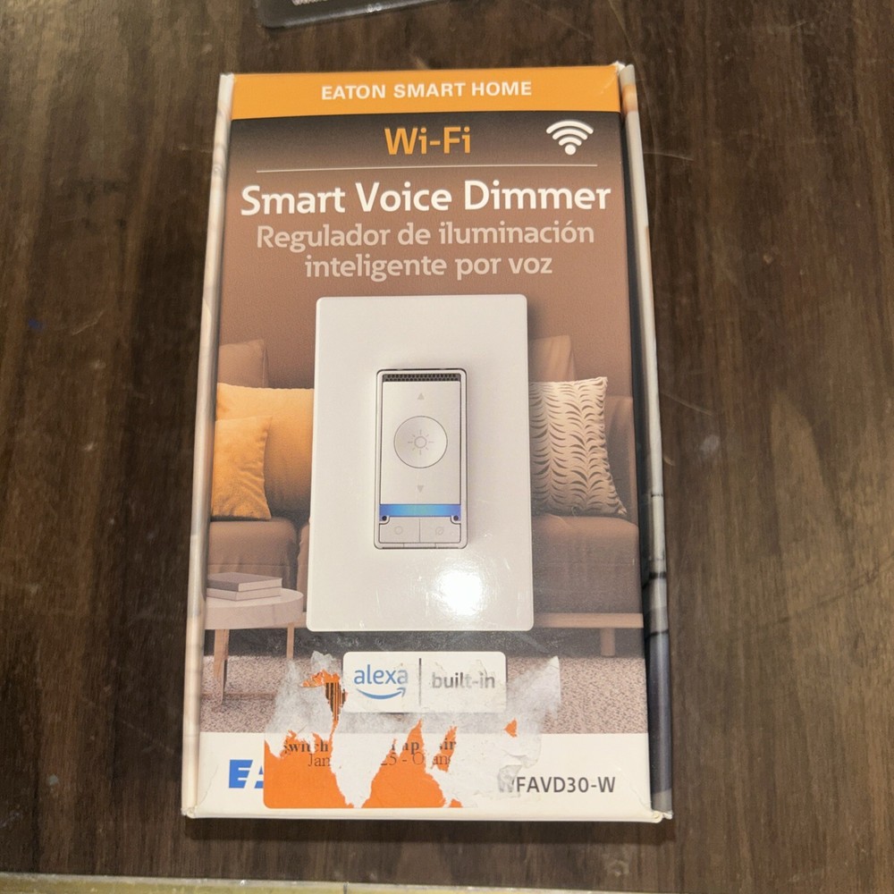 Eaton WiFi Smart Voice Dimmer White Works with Alexa Free Shipping  -image