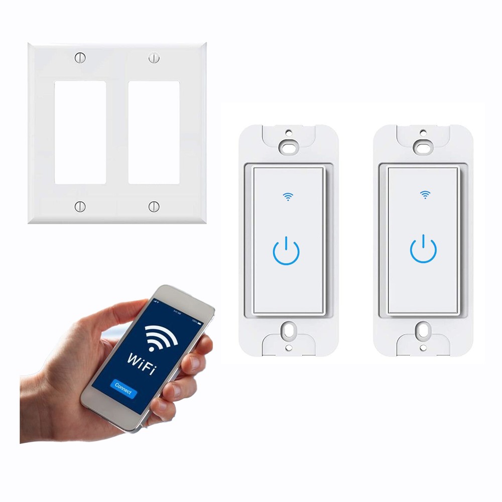 WiFi Smart Light Switch 2-Gang Light Switch Remote for Alexa & Google IFTTT US