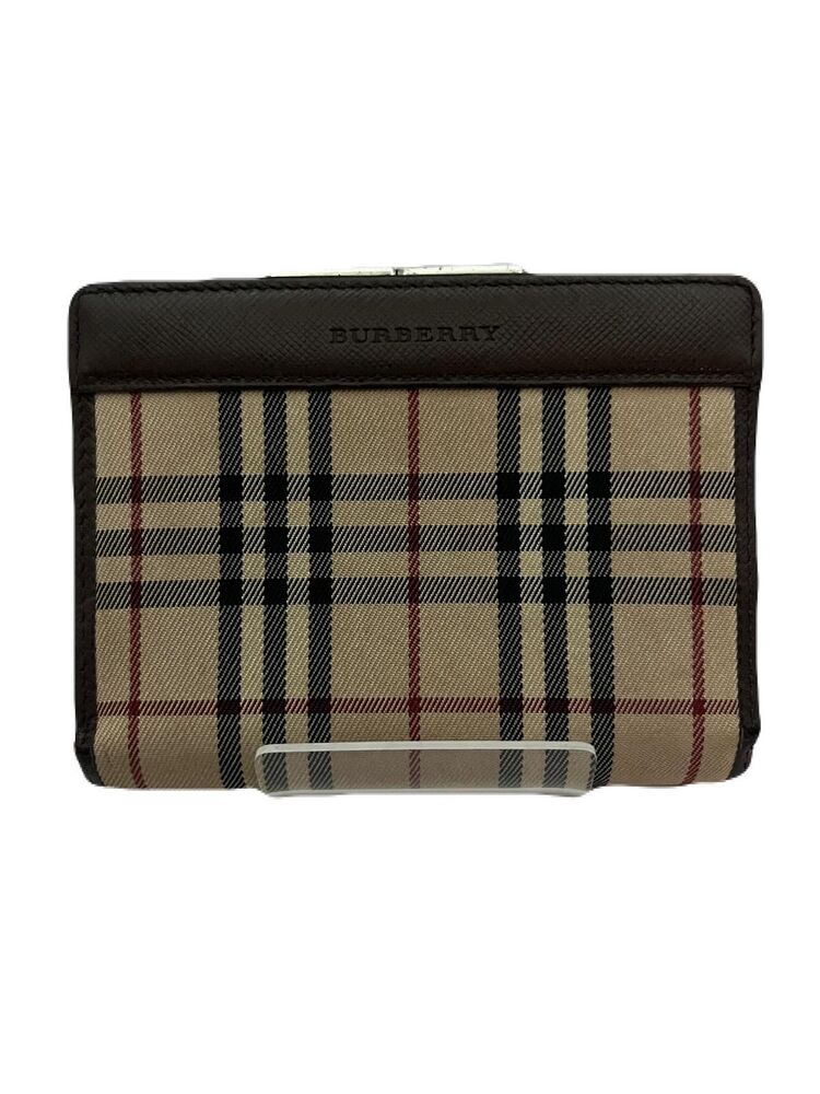 Burberry Wallet Leather Brown USED T15-11