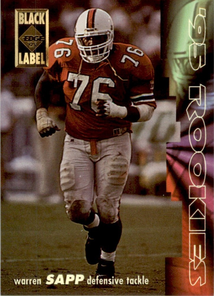 1995 Collector's Edge Rookies Black Label #9 Warren Sapp Tampa Bay Buccaneers