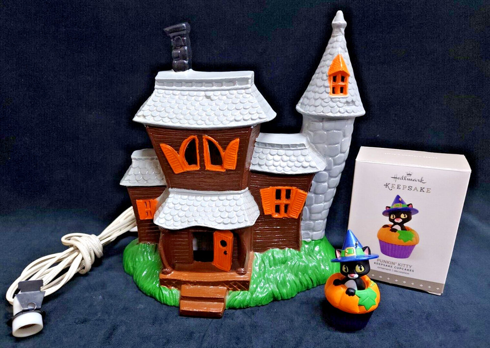 Pacific Rim Ceramic Light Up Electric Scary Haunted House Halloween Decor