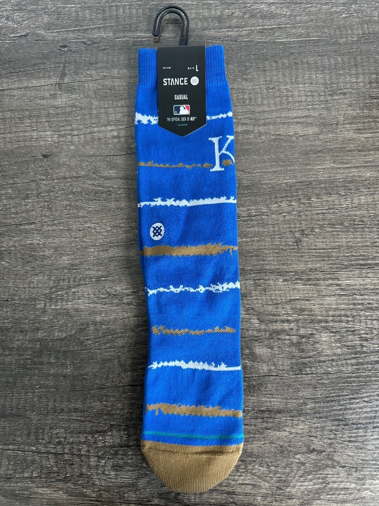 Stance x MLB Kansas City Royals KC Casual Crew Socks Men's LARGE 9-13 (NWT)