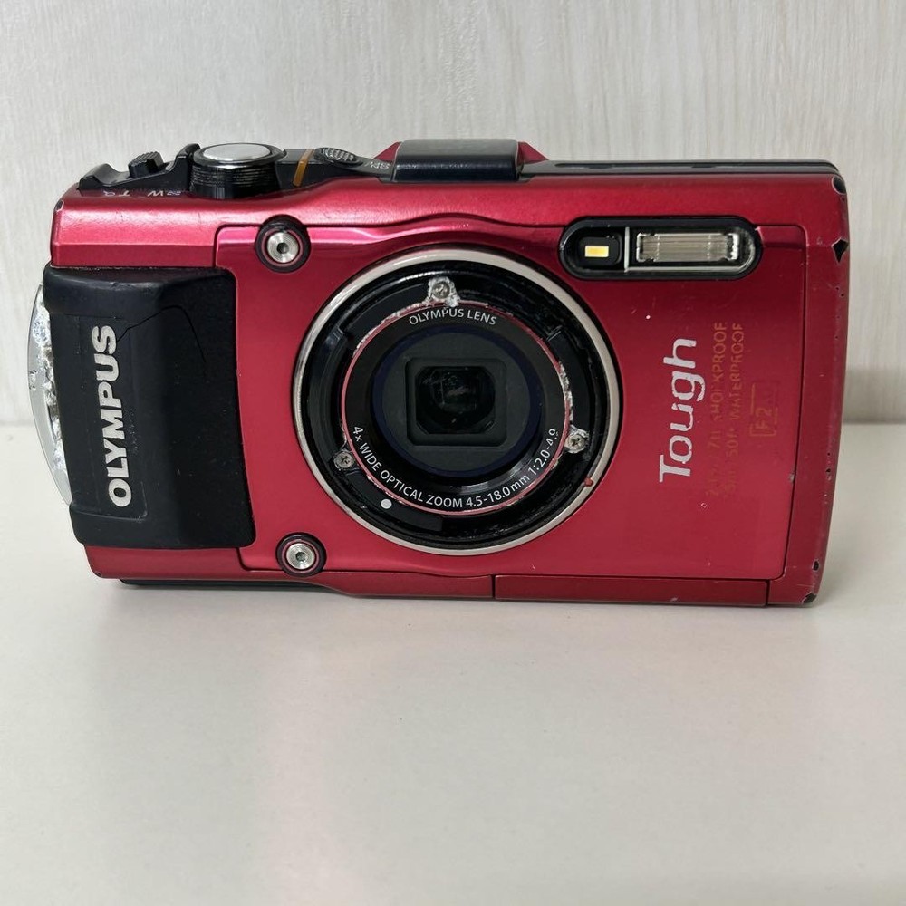 Olympus TG-4 20MP Waterproof Tough Digital Camera Red Used