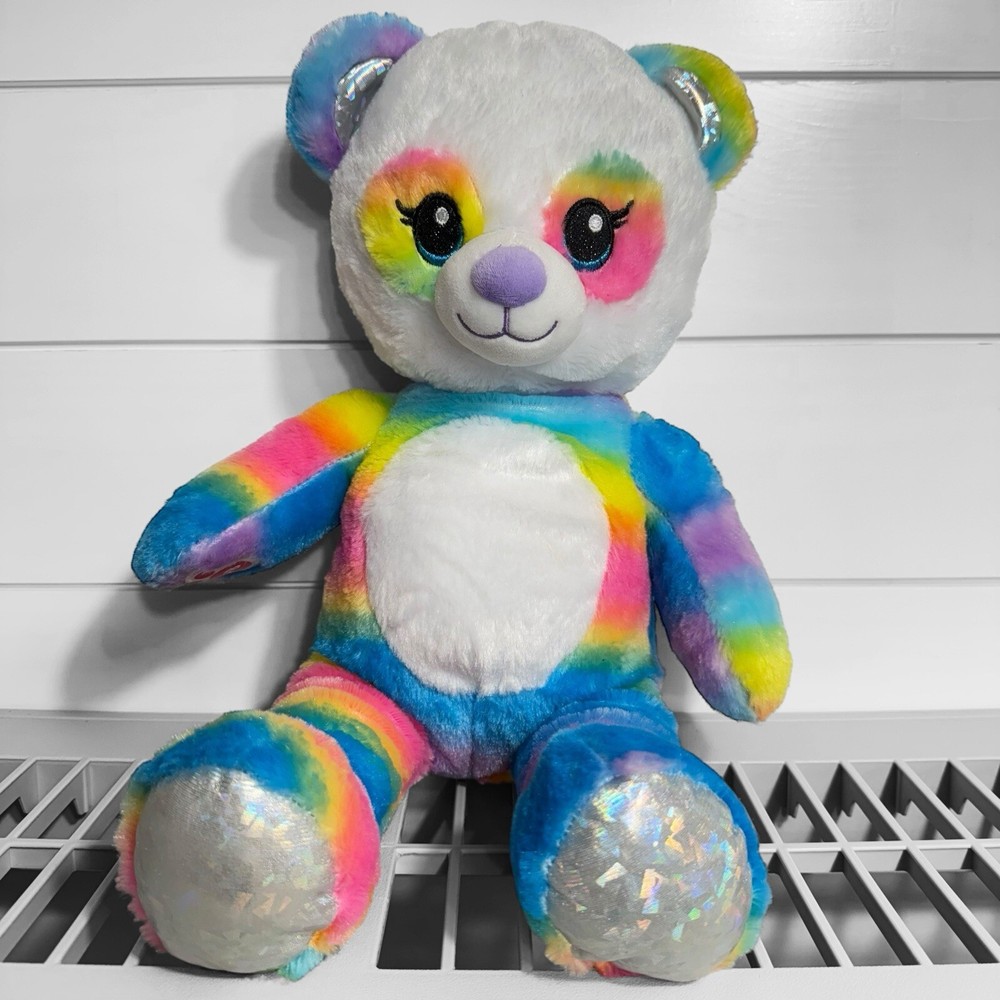 Build A Bear Rainbow Panda Plush 17