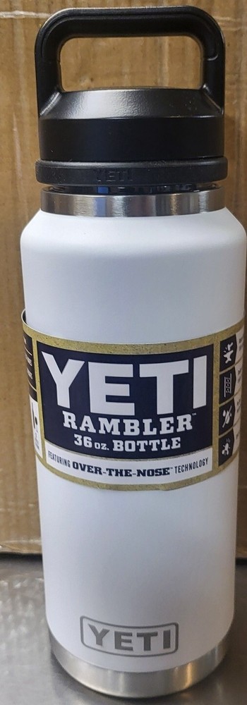 New! Yeti Rambler 36 oz Stainless Bottle Maximum Insulation  With Chug Cap - WHT