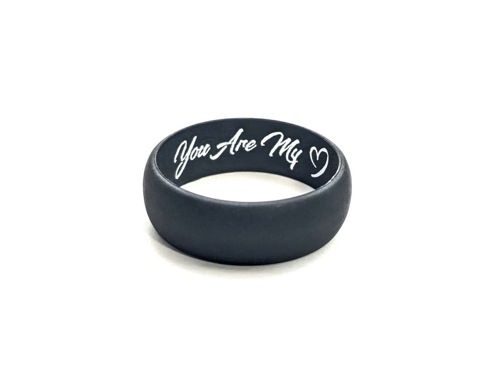 Custom Engraving Mens Silicone Wedding Ring Band by AERA RINGS
