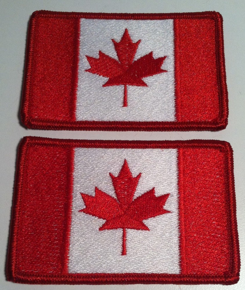 2 CANADA Flag Patch W/ VELCRO® Brand fastener Military Tactical  Emblem