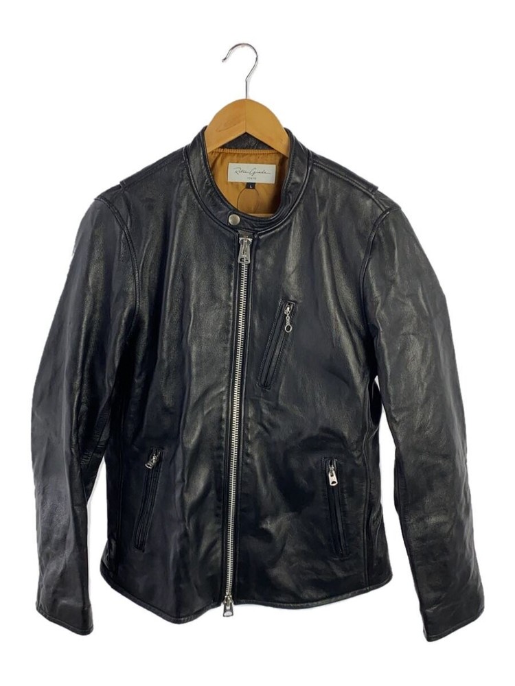 Retrograde Black Plain Leather Blouson Jacket Size L 1286