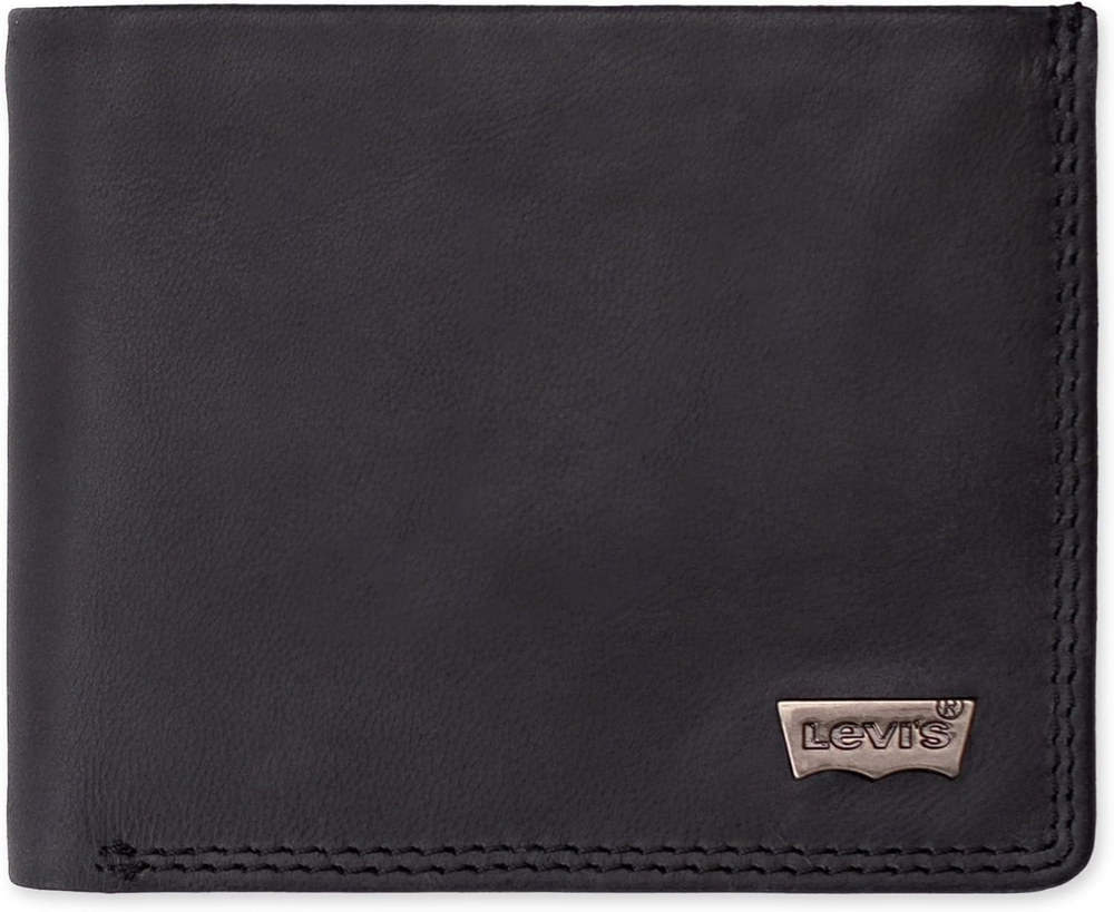 Men'S Classic Bifold Passcase Wallet with Multiple Card Slots and ID Window