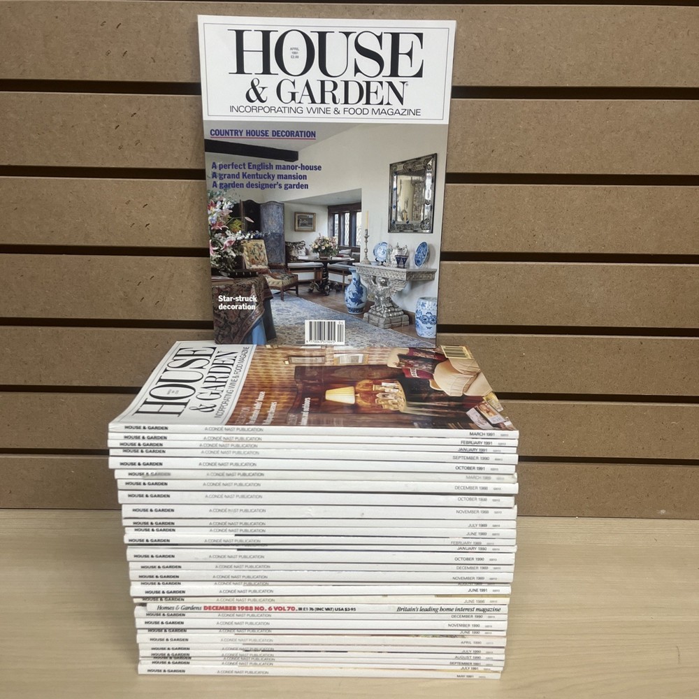 HOUSE & GARDEN Magazine 1986-1991 Lot Of 30 Interior Design