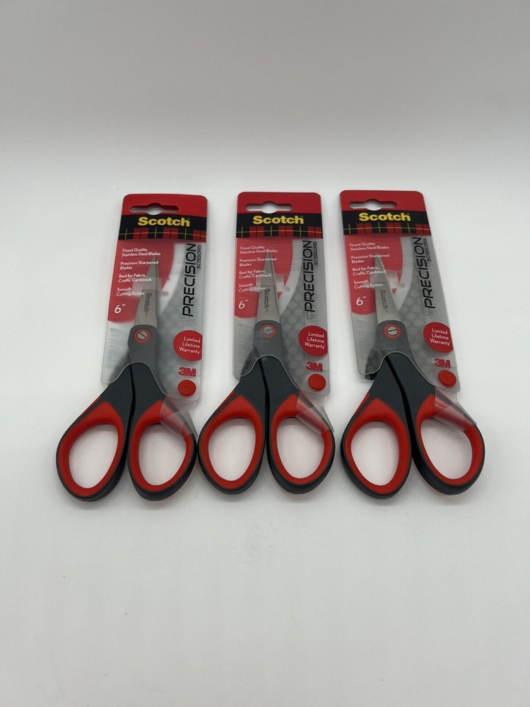 Scotch Precision Scissor, 6-Inches (0.7 x 2.9 x 8.05 inches) 3 Pack
