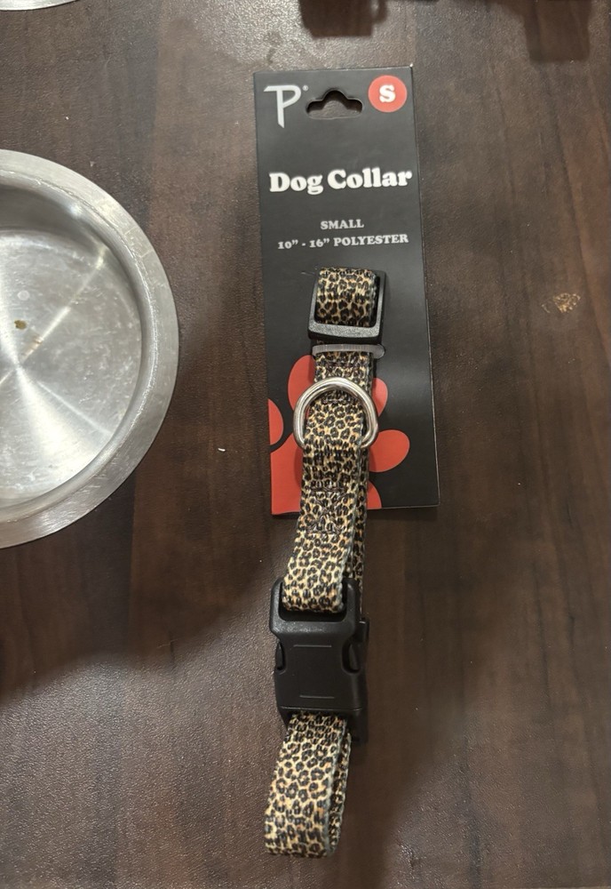 Perri's Adjustable Cheetah Print Dog Collar with D-Ring 13.5-22 Inch Medium NWT