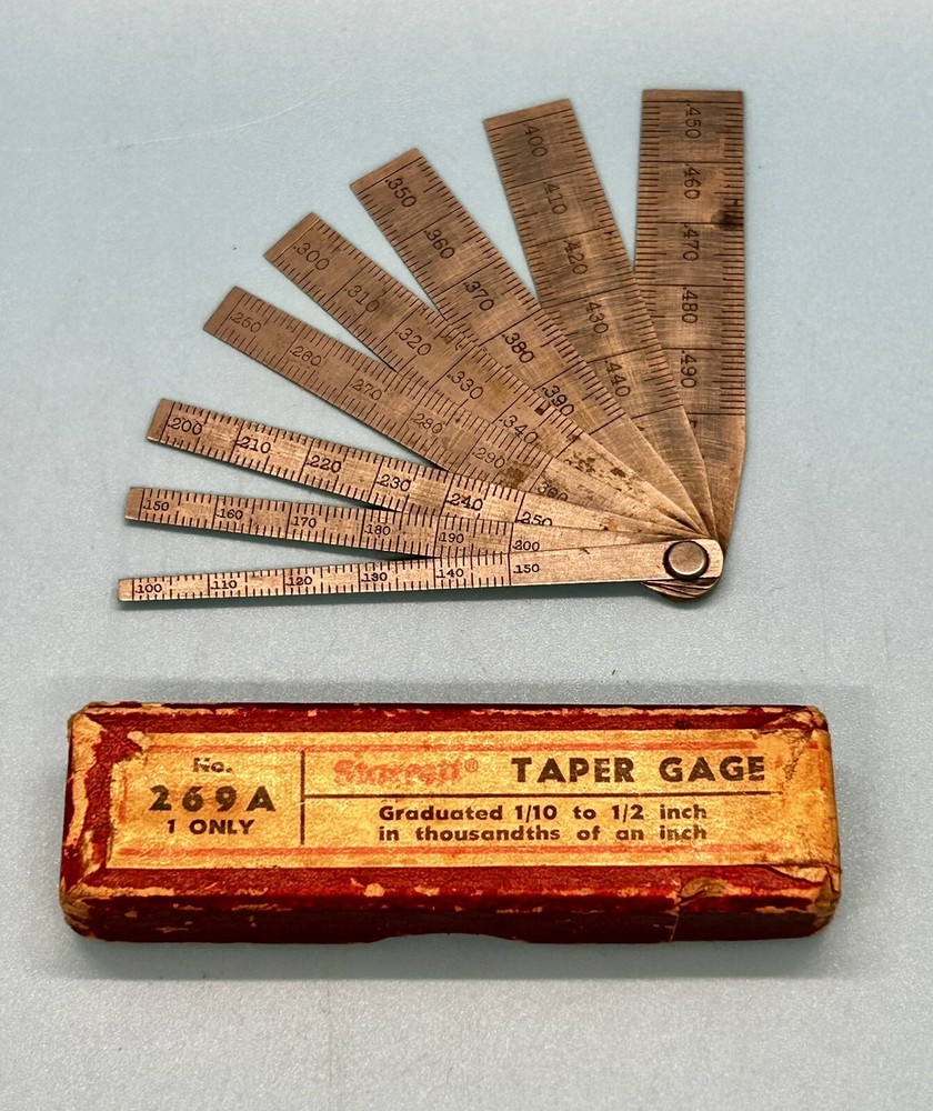 Vintage L. S. Starrett No. 269A Taper Gage .100 - .500 Machinist Tool USA
