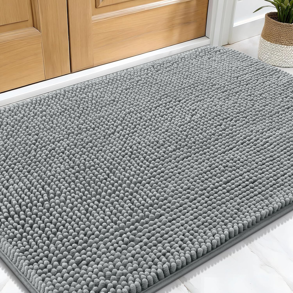 OLANY Absorbent Dog Door Mat 30x20 for Muddy Paws Traps Dirt and Moisture Non-Slip Indoor Outdoor Use