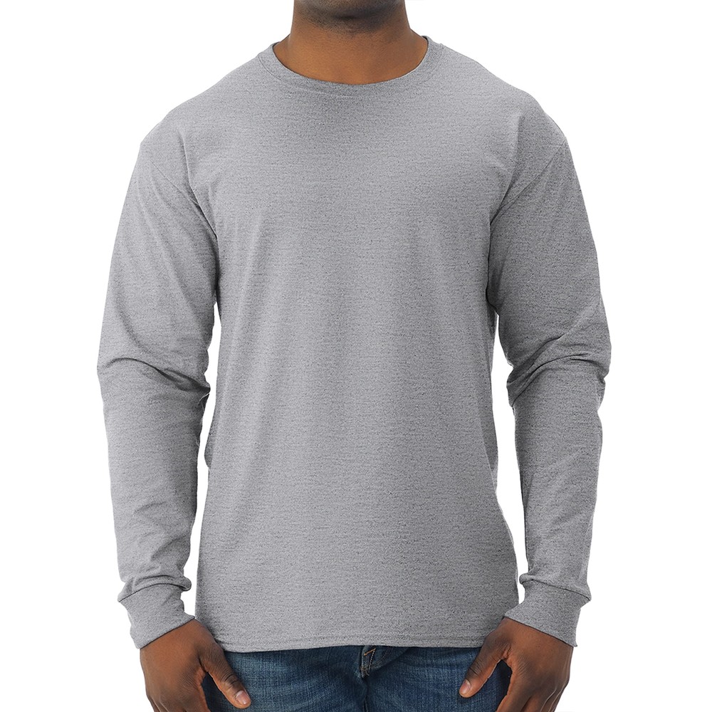 Men's Dri-Power Cotton Blend Long Sleeve Tees, Moisture Wicking, Odor Protect...