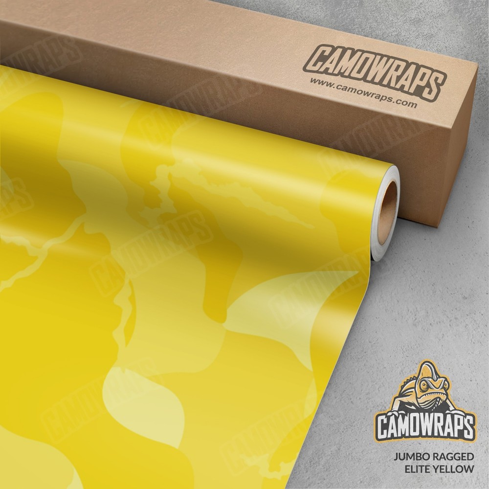 Jumbo Yellow Camo Vinyl Wrap Durable Cast Decal Film for Cars