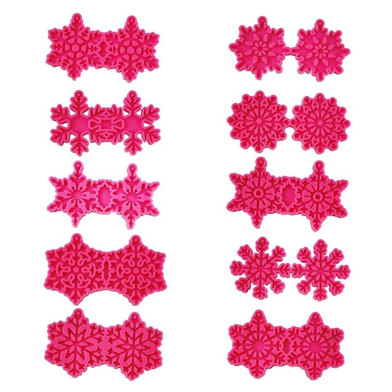 Snowflakes Pendant Earring Silicone Mold Used for Resin Casting Jewelry Making