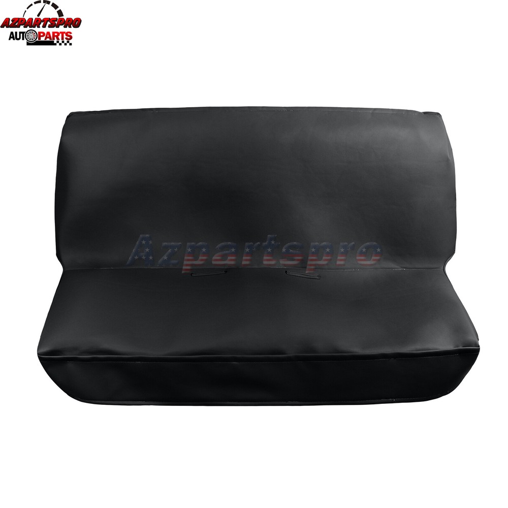 Universal Full-Size Pickup Truck Black Leather Straight Bench Seat Cover