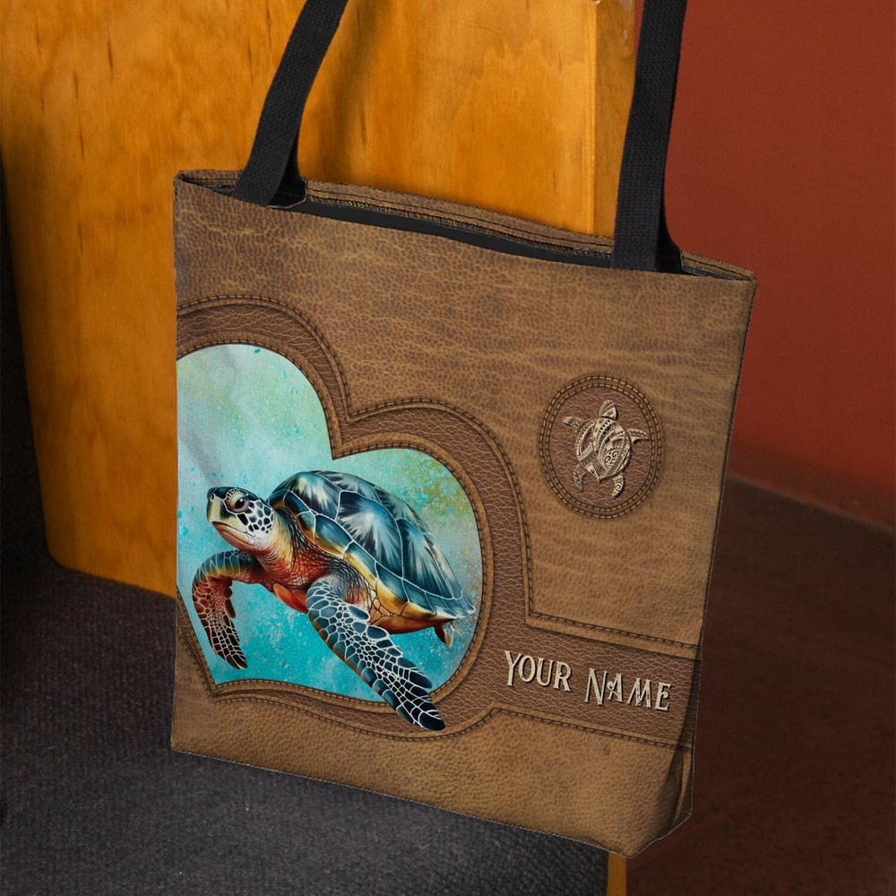 Custom Painted Turtle Tote Bag for Women - Stylish Shoulder Bag-image